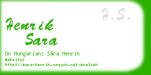henrik sara business card